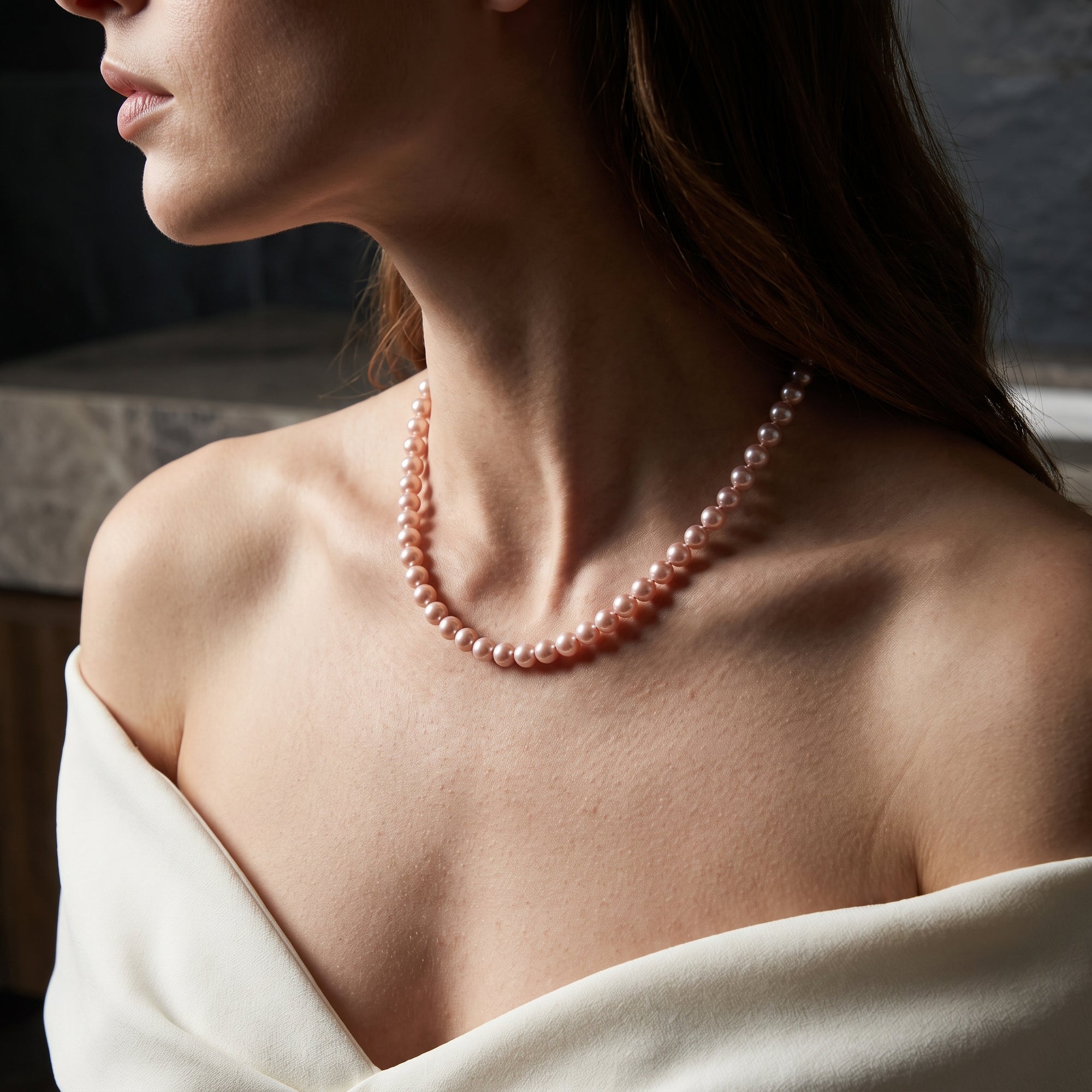 6.5-7.0mm Pink Freshwater Pearl Necklace - AAA Quality