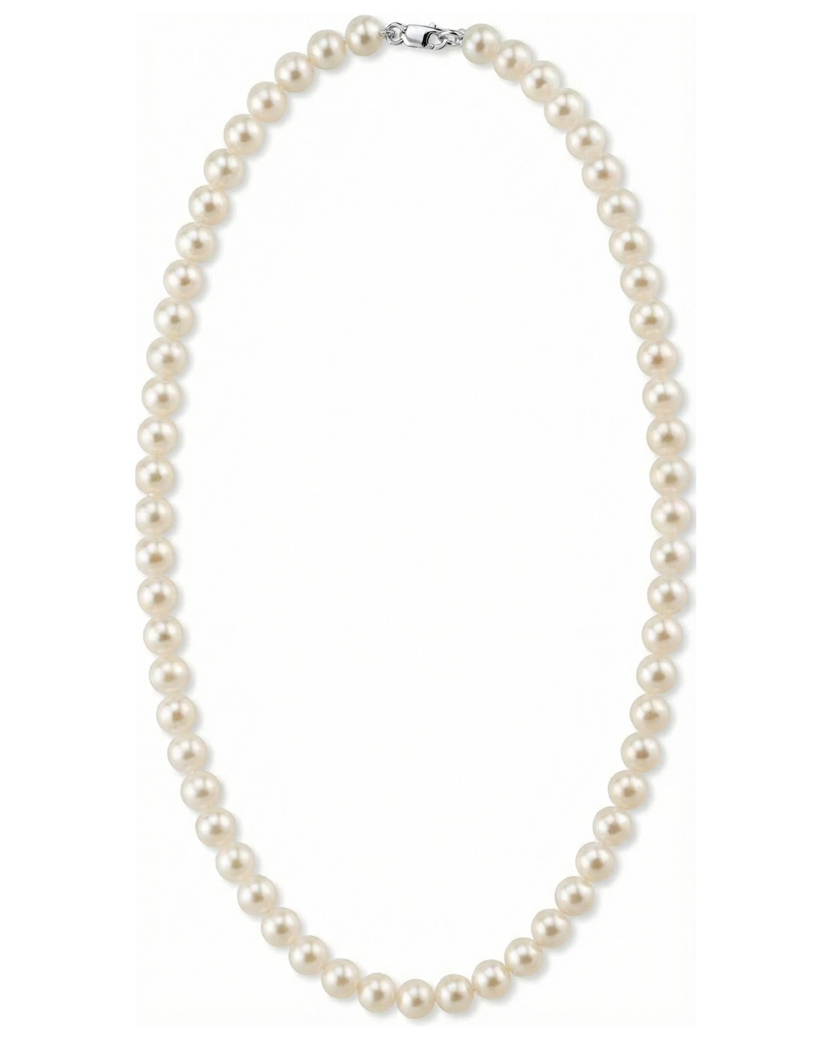 6.0-6.5mm White Freshwater Cultured Pearl Love Necklace