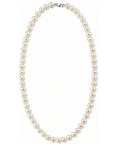 6.0-6.5mm White Freshwater Cultured Pearl Love Necklace