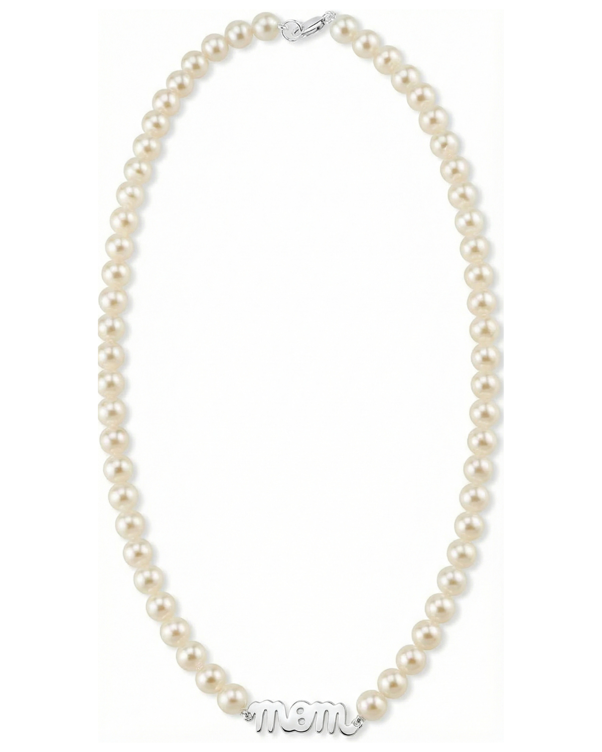 6.0-6.5mm White Freshwater Cultured Pearl Mom Necklace