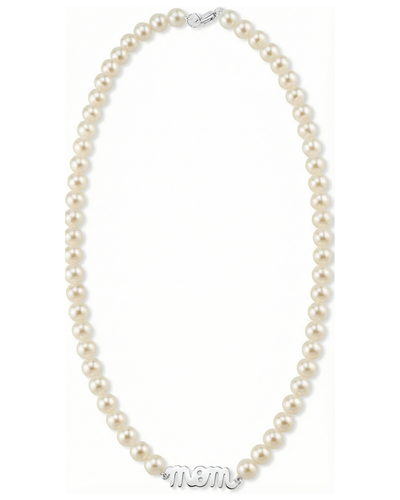6.0-6.5mm White Freshwater Cultured Pearl Mom Necklace