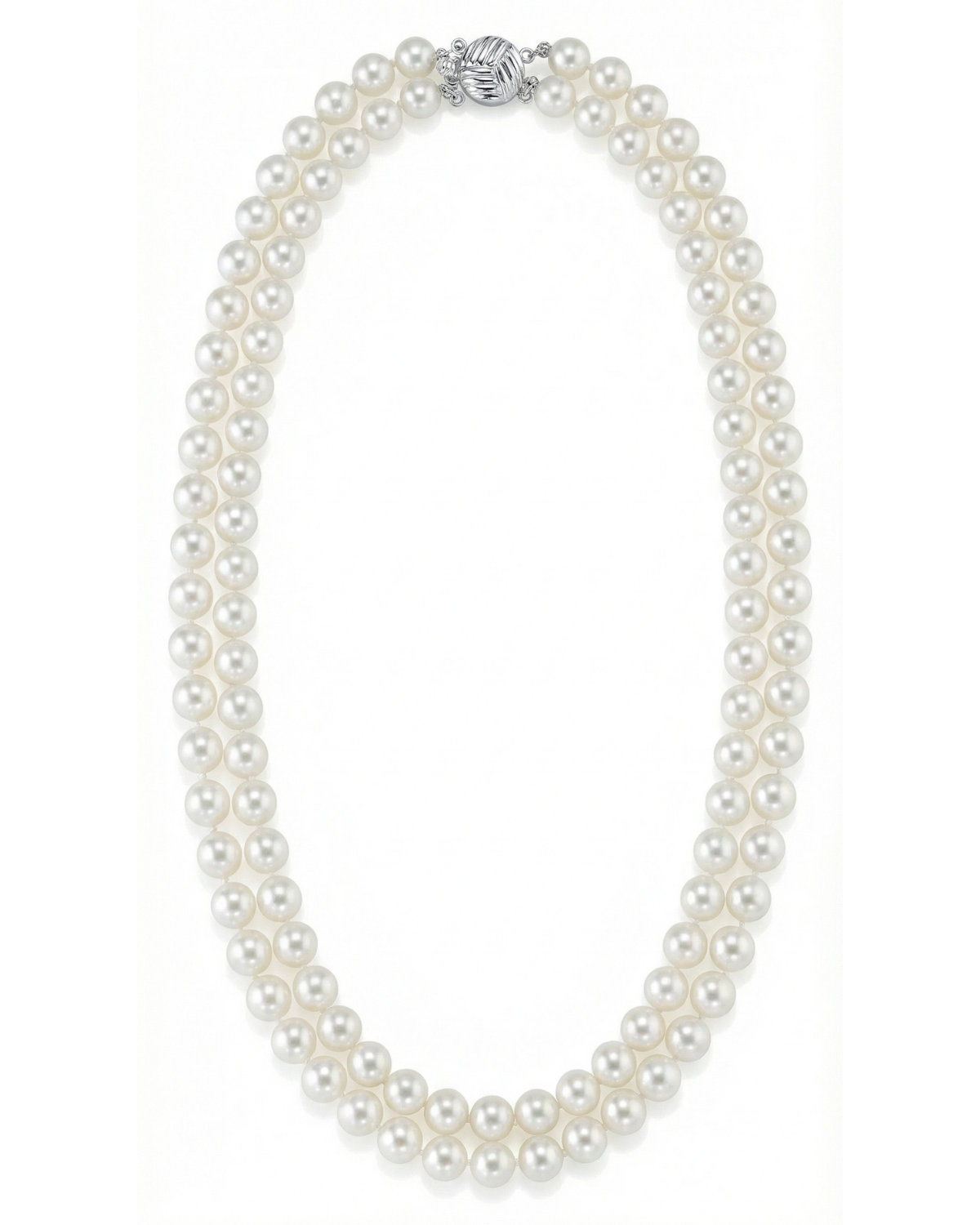 6.5-7.0mm White Freshwater Pearl Double Strand Necklace