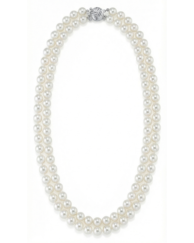 6.5-7.0mm White Freshwater Pearl Double Strand Necklace