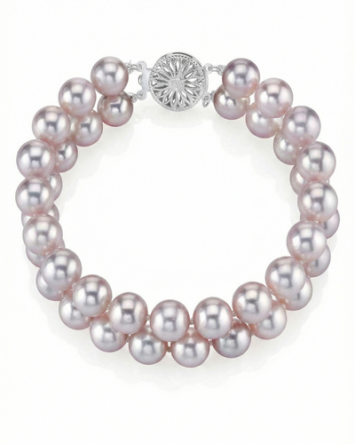 6.5-7mm Pink Freshwater Double Pearl Bracelet - AAA Quality
