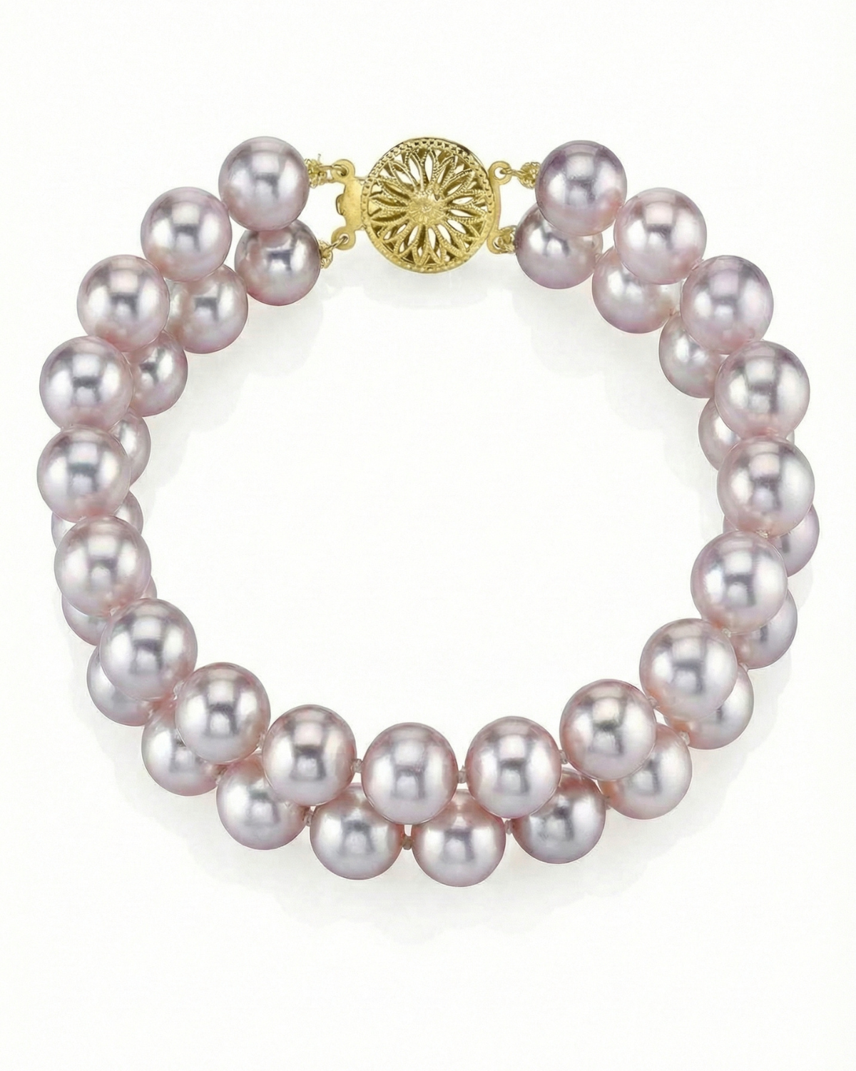 6.5-7mm Pink Freshwater Double Pearl Bracelet - AAA Quality