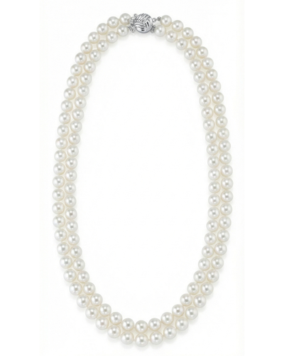 7.0-7.5mm White Freshwater Pearl Double Strand Necklace
