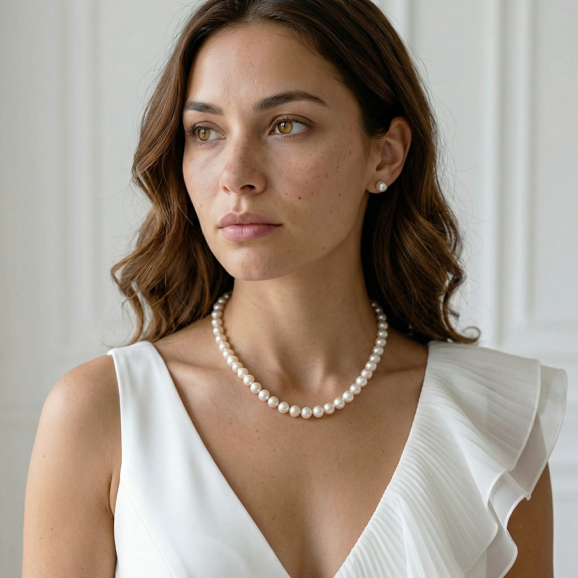 8.0-8.5mm Hanadama Pearl Necklace and Earring Set