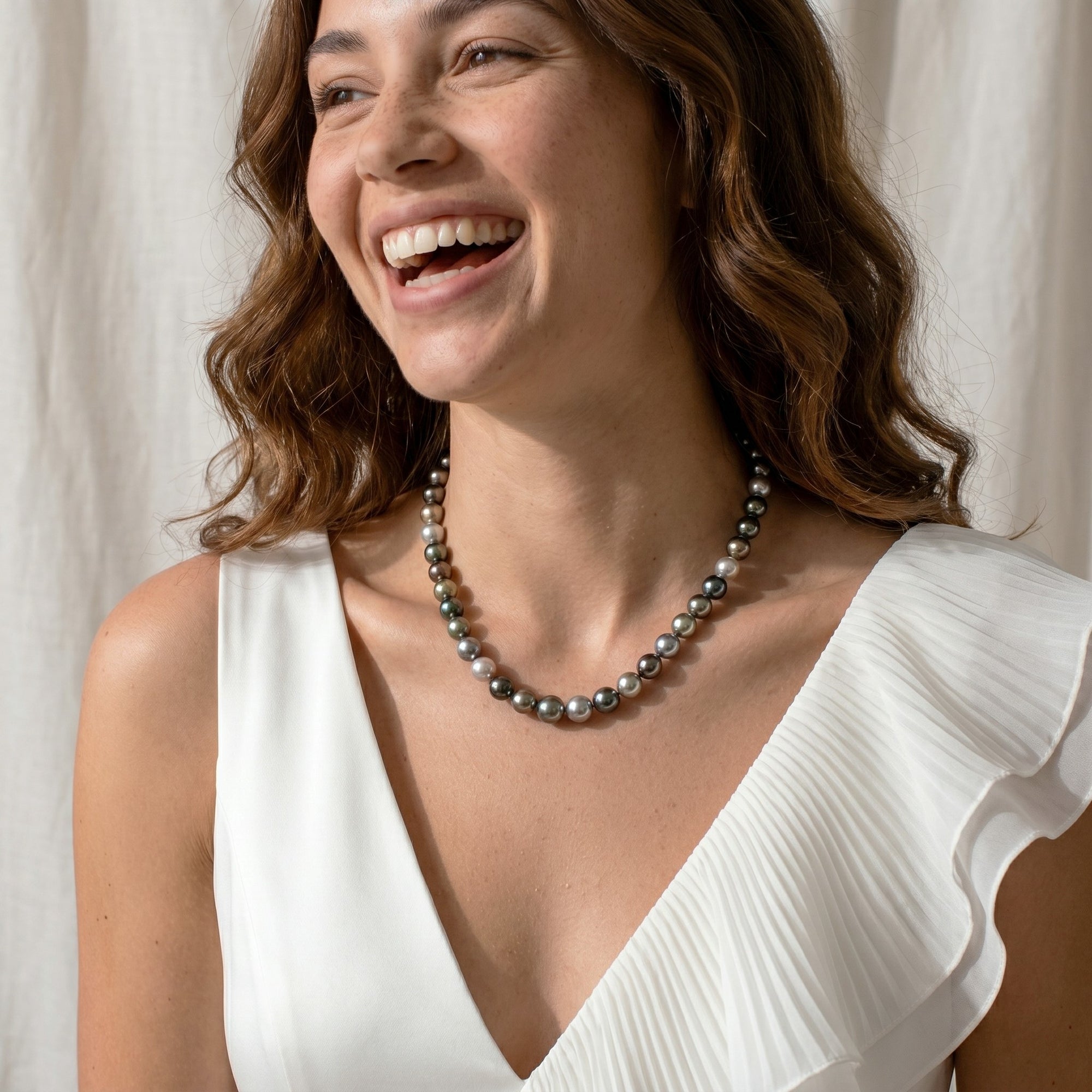 Multi-Color Tahitian & South Sea Pearl Necklace, 8.0-10.0mm - AAAA Quality