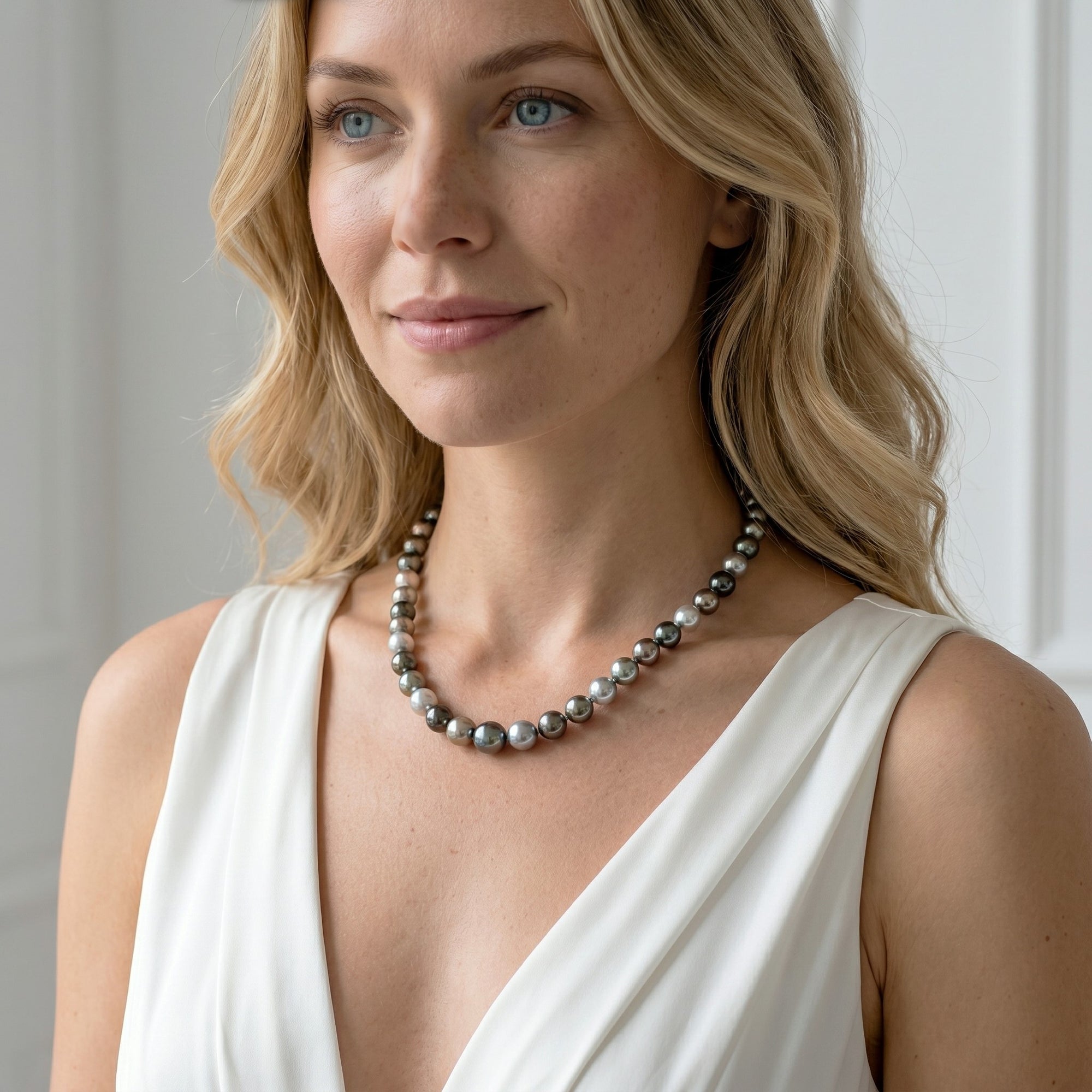 Multi-Color Tahitian Baroque Pearl Necklace, 8.0-10.0mm