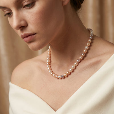 8.0-8.5mm Freshwater Multicolor Pearl Necklace - AAAA Quality