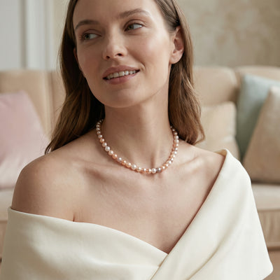 8.0-8.5mm Freshwater Multicolor Pearl Necklace - AAAA Quality