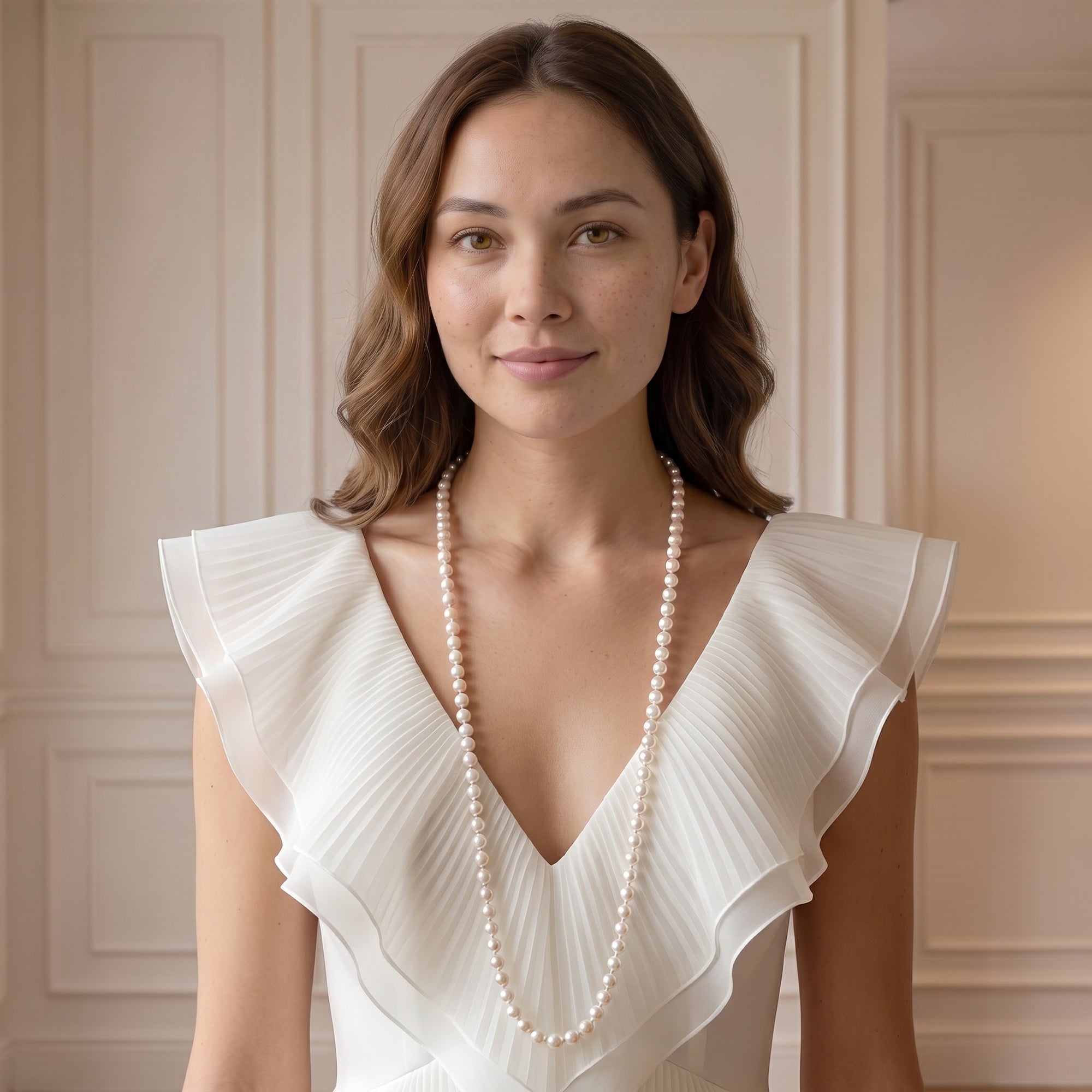 8.0-8.5mm Opera Length Freshwater Pearl Necklace