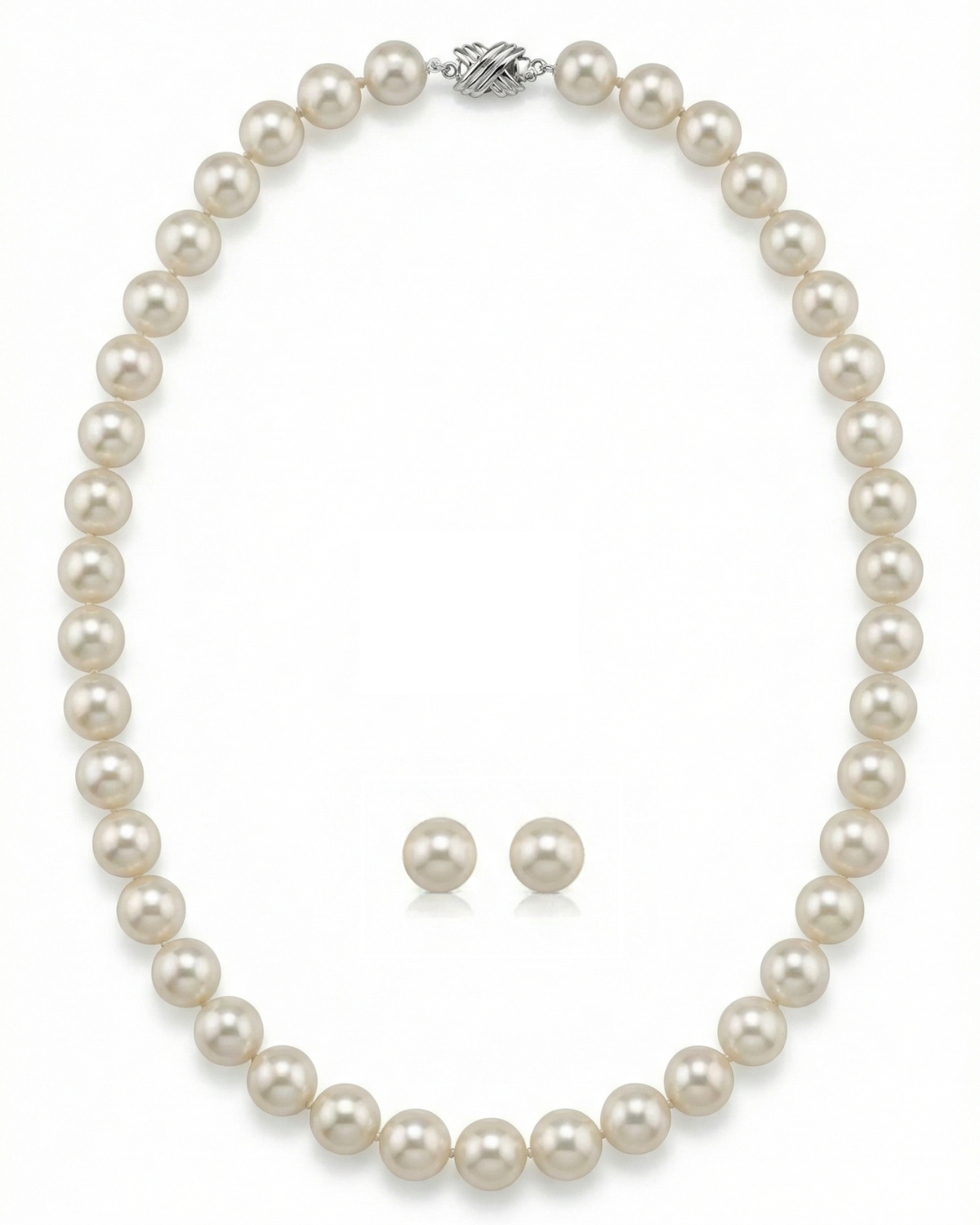 8.0-8.5mm Hanadama Pearl Necklace and Earring Set