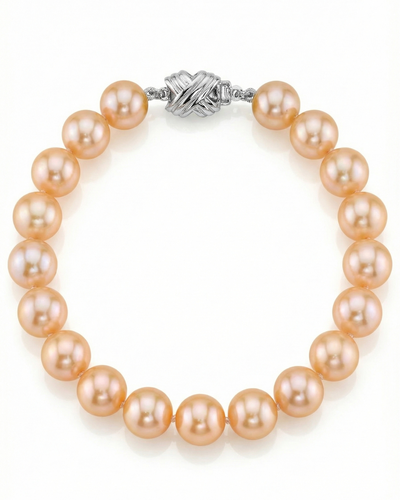 8.5-9.5mm Peach Freshwater Pearl Bracelet - AAAA Quality