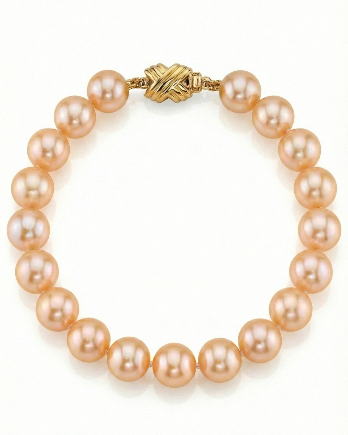 8.5-9.5mm Peach Freshwater Pearl Bracelet - AAAA Quality