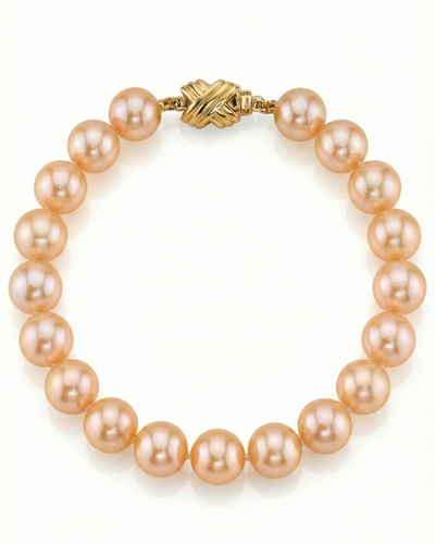 8.5-9.5mm Peach Freshwater Pearl Bracelet - AAAA Quality