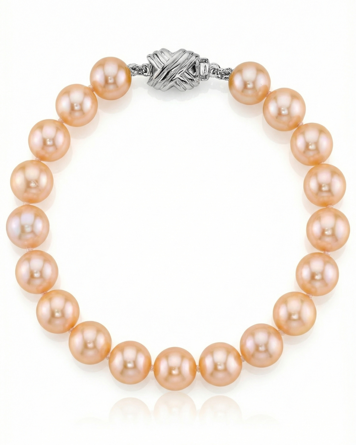 8.5-9.5mm Peach Freshwater Pearl Bracelet - AAA Quality