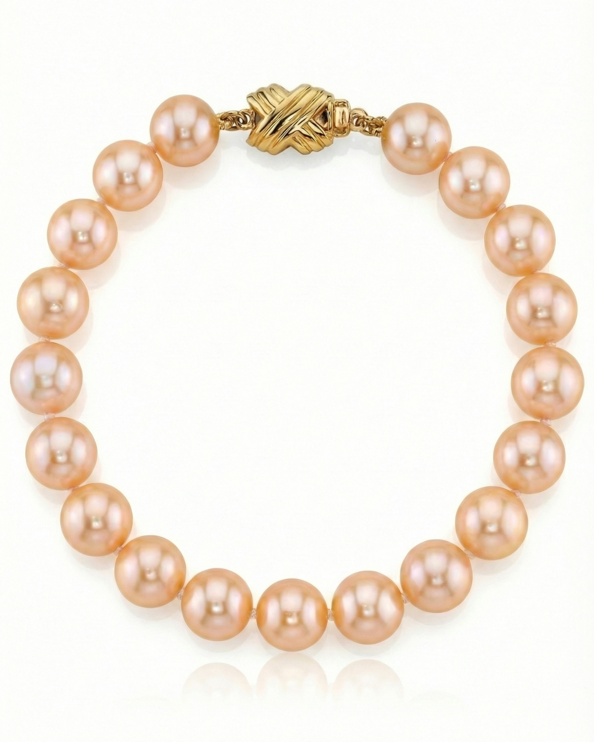 8.5-9.5mm Peach Freshwater Pearl Bracelet - AAA Quality