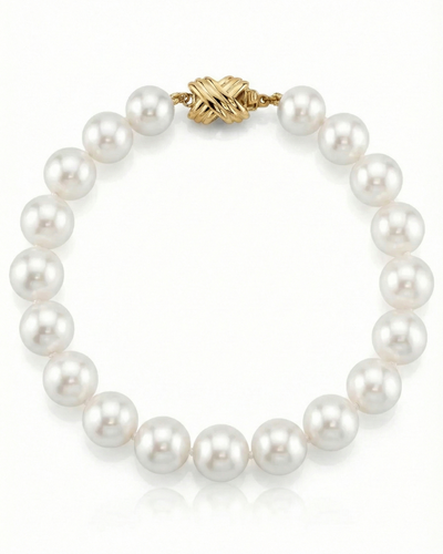 8.5-9.5mm White Freshwater Pearl Bracelet - AAAA Quality
