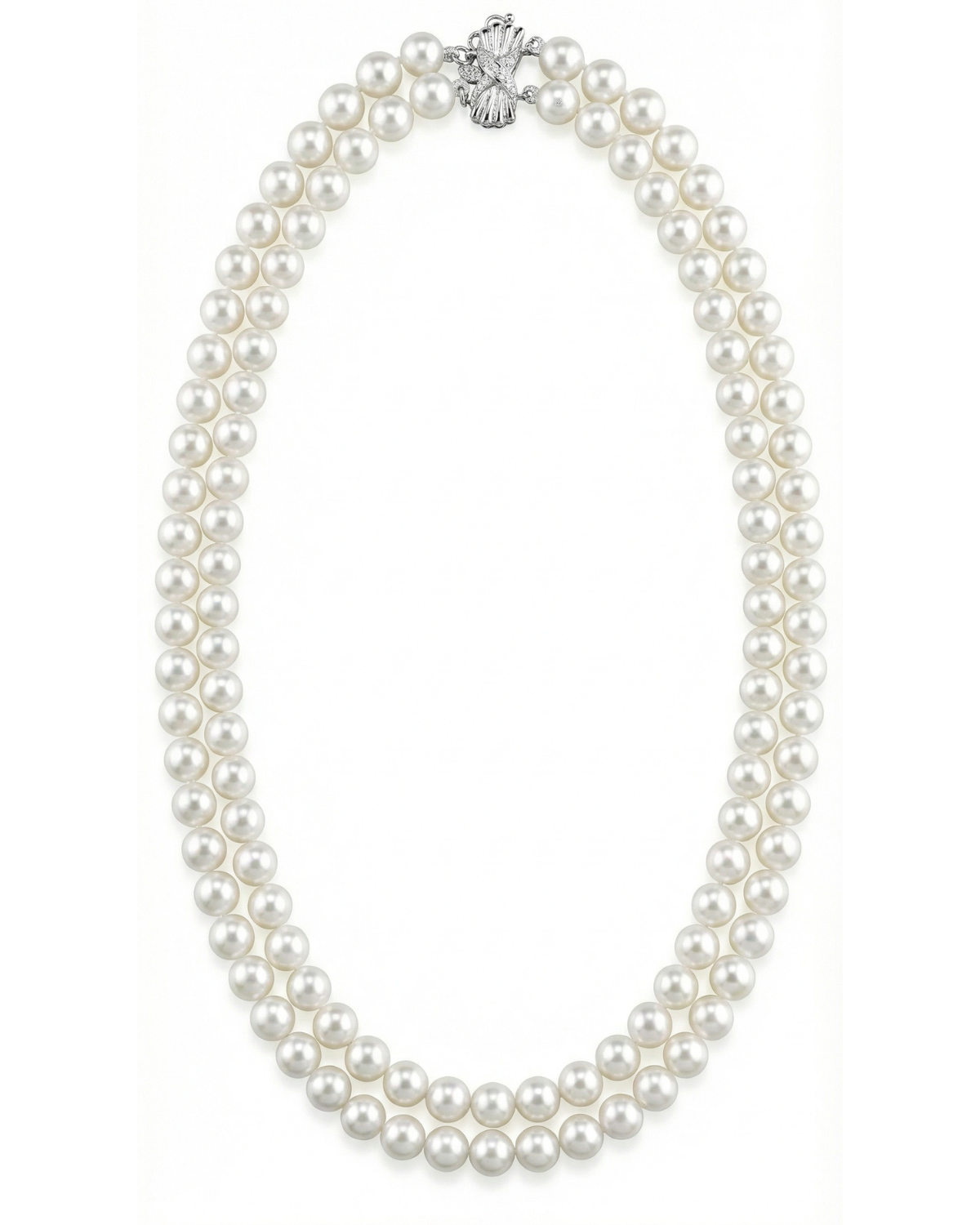 8.5-9.5mm White Freshwater Pearl Double Strand Necklace