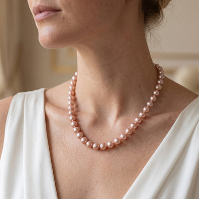 8.5-9.5mm Pink Freshwater Pearl Necklace - AAA Quality