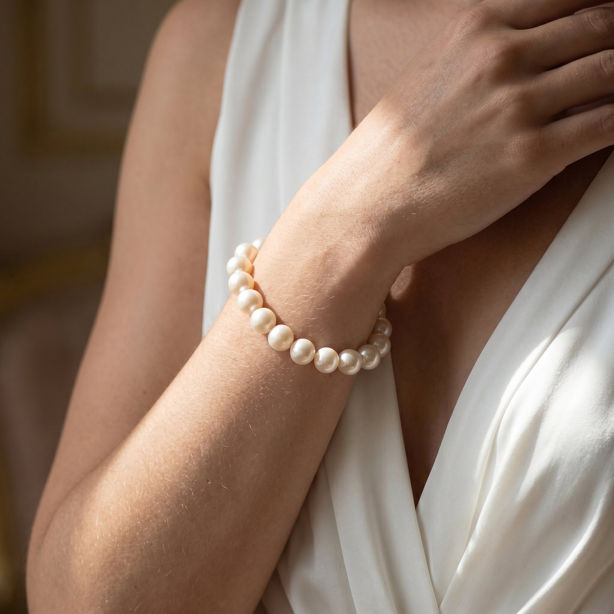 White South Sea Pearl Bracelet, 9.0-10.0mm - AAA/AAAA Quality