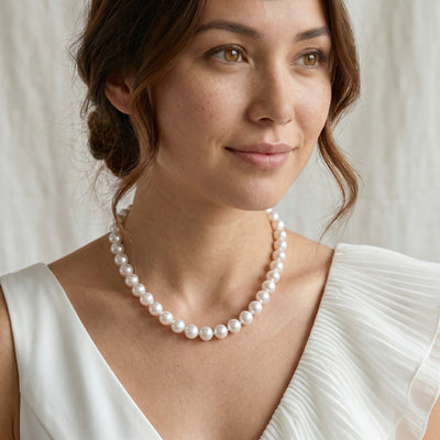 White South Sea Pearl Necklace, 9.0-11.0mm - AAA/AAAA Quality