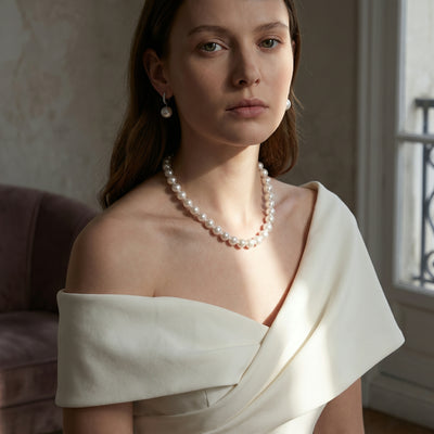 9-12mm White South Sea Pearl Necklace-AAAA Quality
