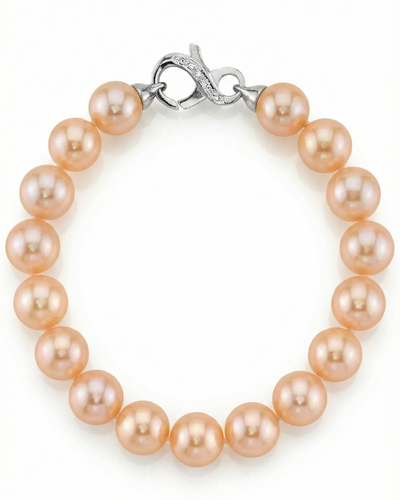 9.5-10.5mm Peach Freshwater Pearl Bracelet