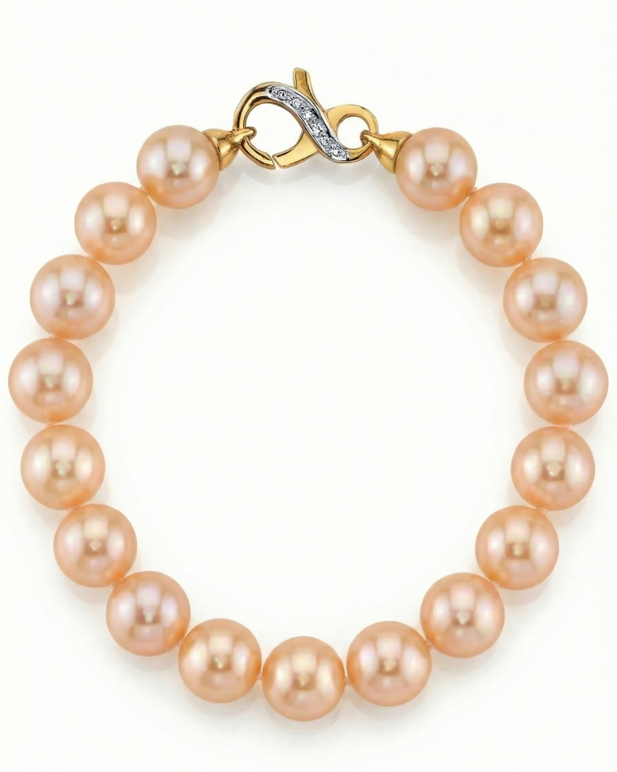 9.5-10.5mm Peach Freshwater Pearl Bracelet