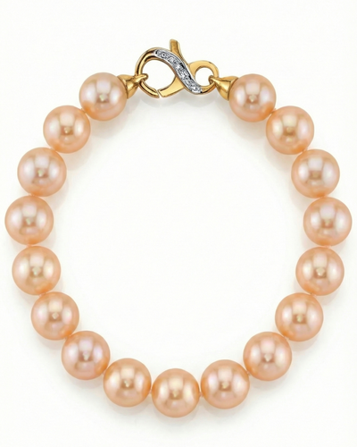9.5-10.5mm Peach Freshwater Pearl Bracelet