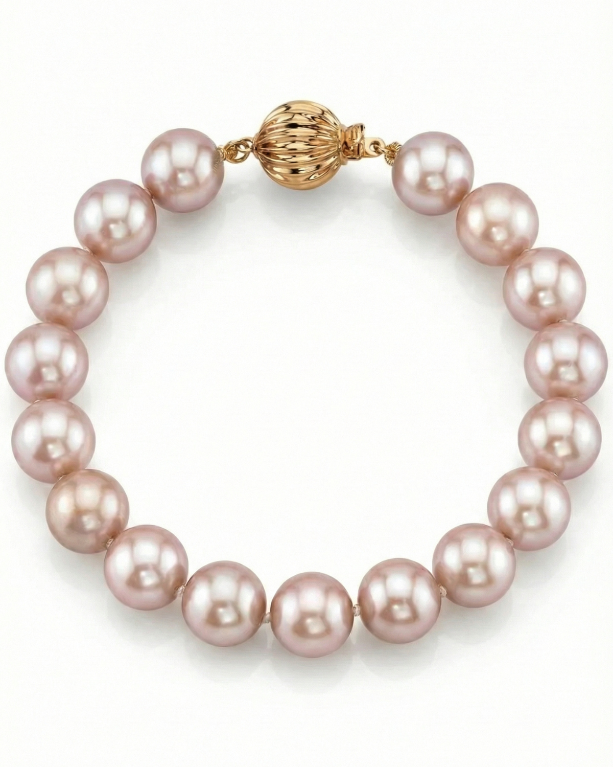9.5-10.5mm Pink Freshwater Pearl Bracelet - AAAA Quality