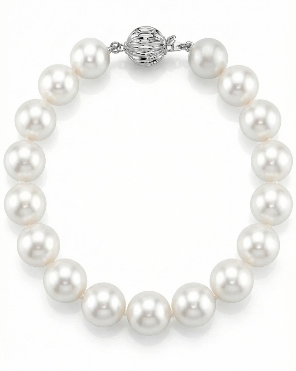 9.5-10.5mm White Freshwater Pearl Bracelet - AAAA Quality
