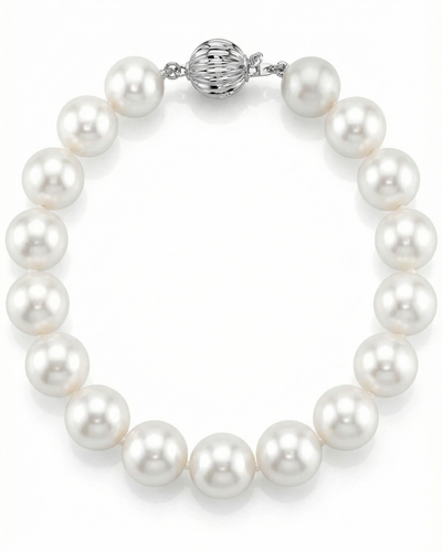 9.5-10.5mm White Freshwater Pearl Bracelet - AAAA Quality