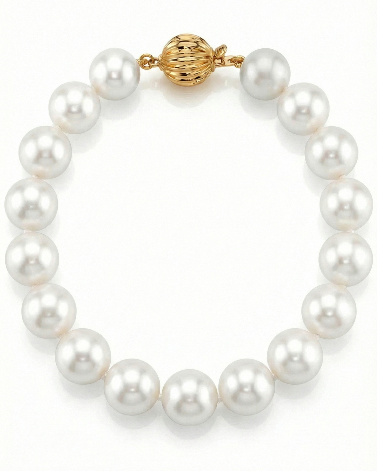 9.5-10.5mm White Freshwater Pearl Bracelet - AAA Quality