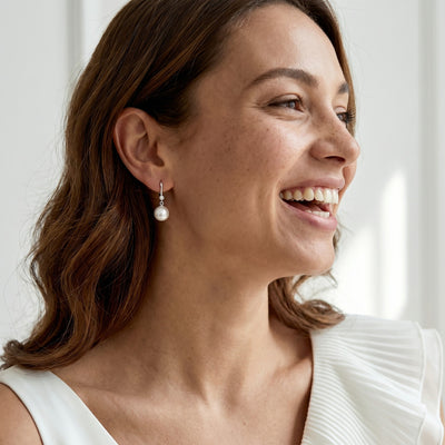Akoya Pearl & Diamond Bezel Earrings