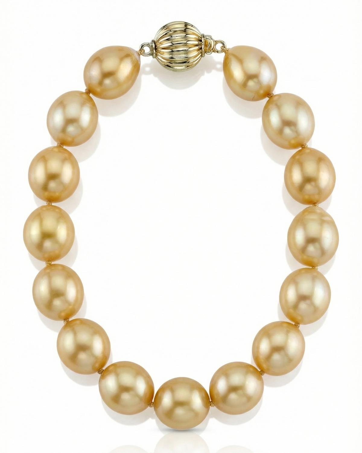 Baroque Shaped Golden South Sea Pearl Bracelet, 10.0-11.0mm - AAA Quality