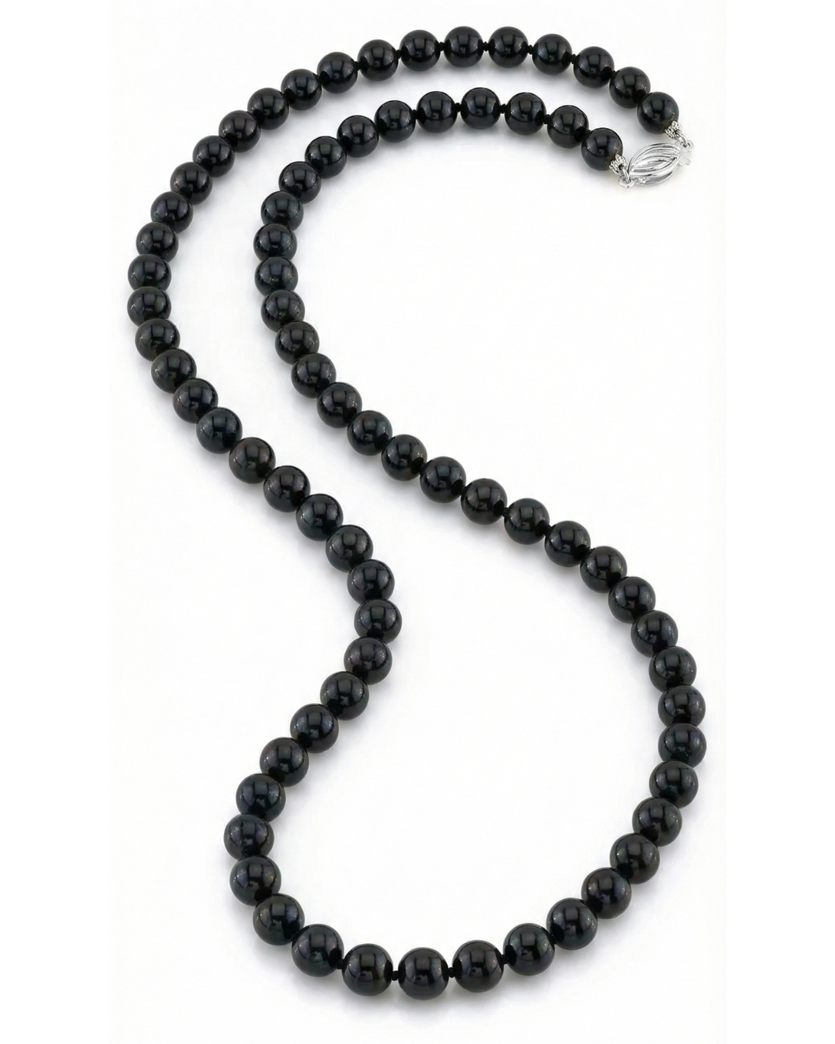 Black Japanese Akoya Pearl Necklace, 5.0-5.5mm - AA+ Quality