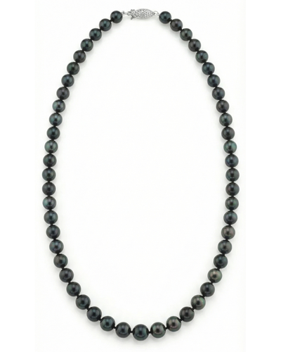 Black Japanese Akoya Pearl Necklace, 7.0-7.5mm - AAA Quality