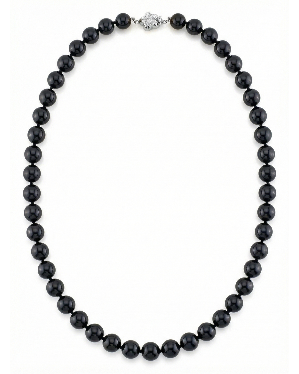 Black Japanese Akoya Pearl Necklace, 8.0-8.5mm - AA+ Quality