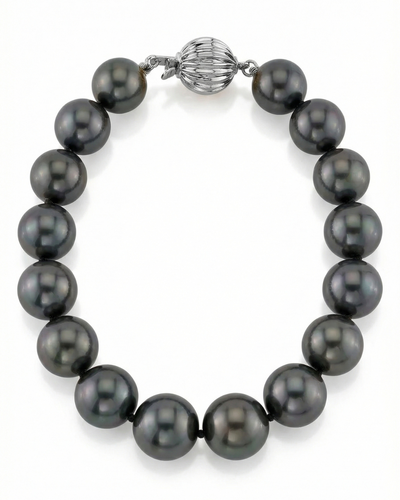 Black Tahitian Pearl Bracelet, 9.0-10.0mm - AAAA Quality