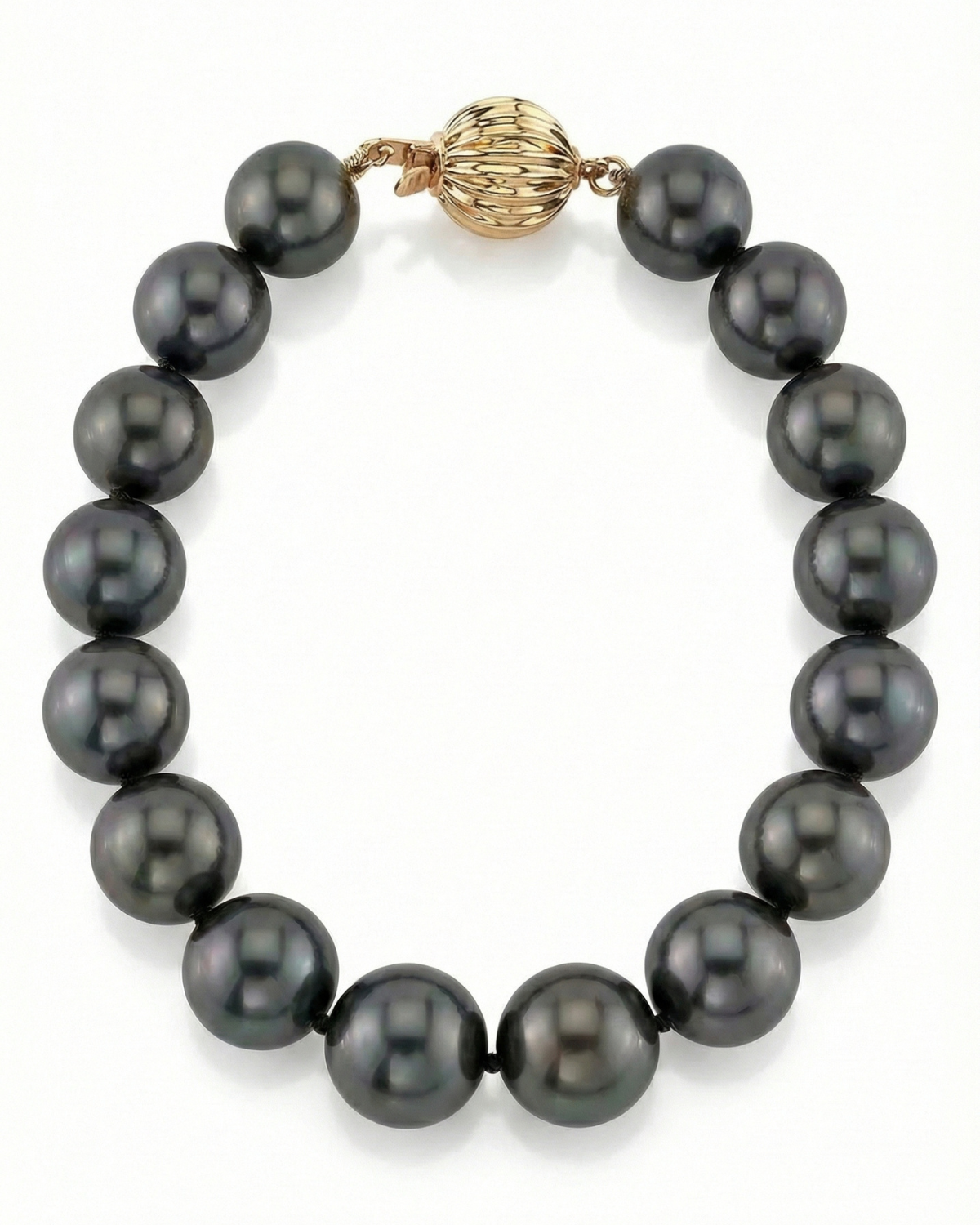 Black Tahitian Pearl Bracelet, 9.0-10.0mm - AAAA Quality