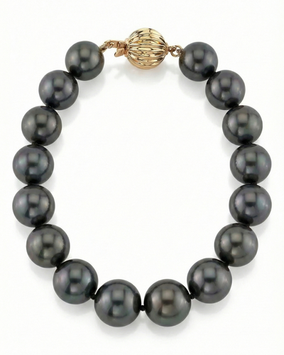 Black Tahitian Pearl Bracelet, 9.0-10.0mm - AAAA Quality