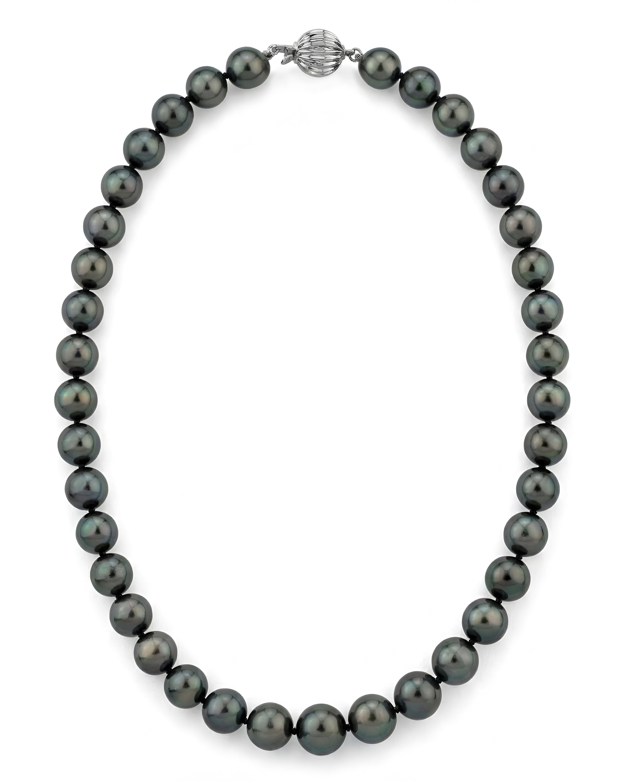 Black Tahitian Pearl Necklace, 9.0-11.0mm - AAA Quality