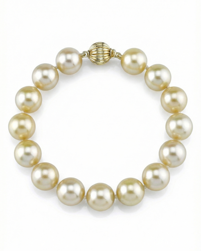Champagne Golden South Sea Pearl Bracelet, 9.0-10.0mm