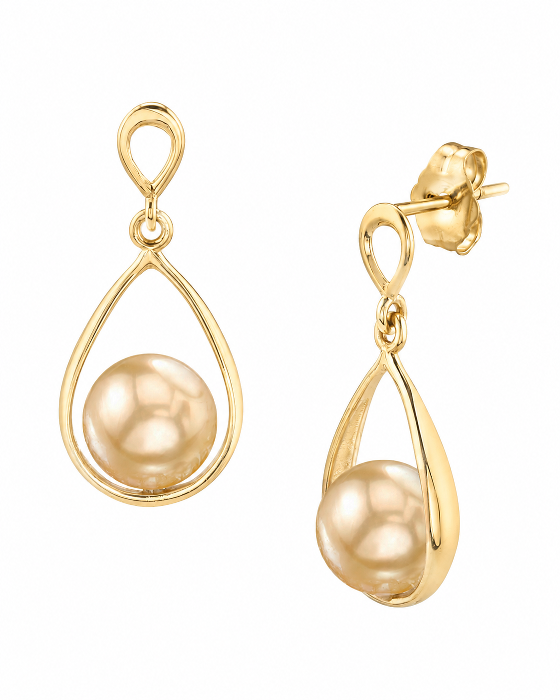 Golden South Sea Pearl Darling Dangle Earrings