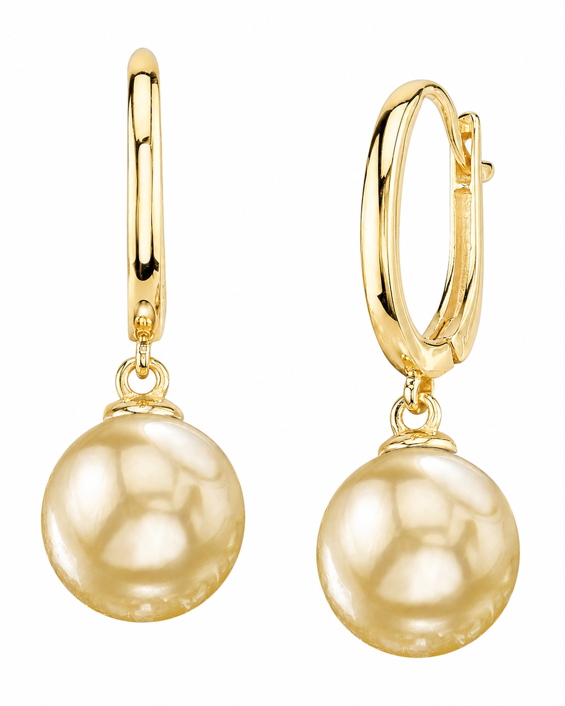 Golden South Sea Pearl Glissade Hoop Earrings