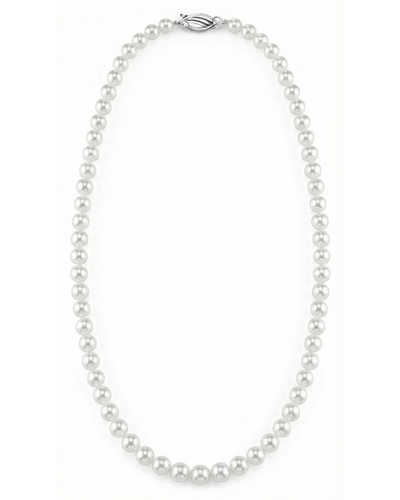 Hanadama Japanese White Akoya Graduated Pearl Necklace, 6.0-9.0mm