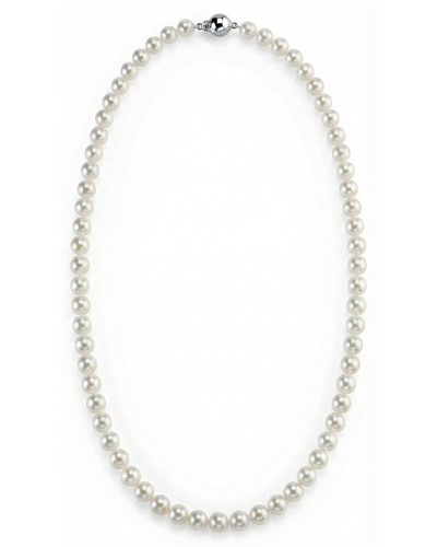 Hanadama Japanese White Akoya Pearl Necklace, 6.0-6.5mm