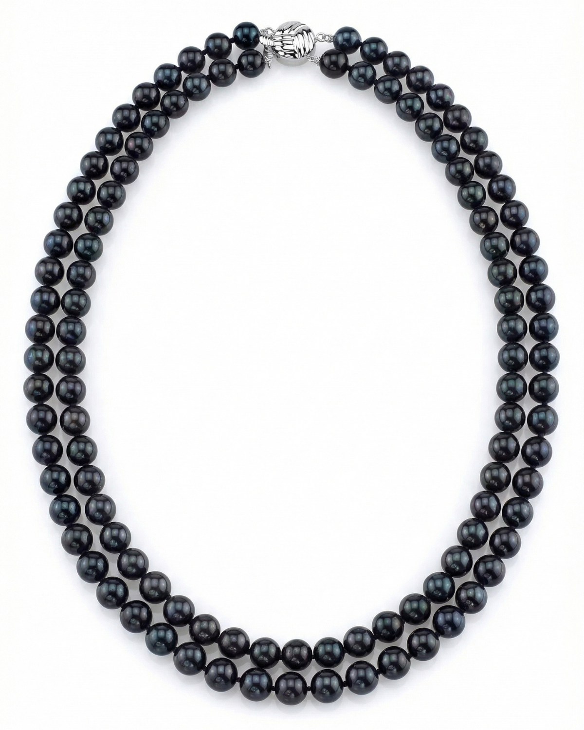Japanese Akoya Black Pearl Double Strand Necklace
